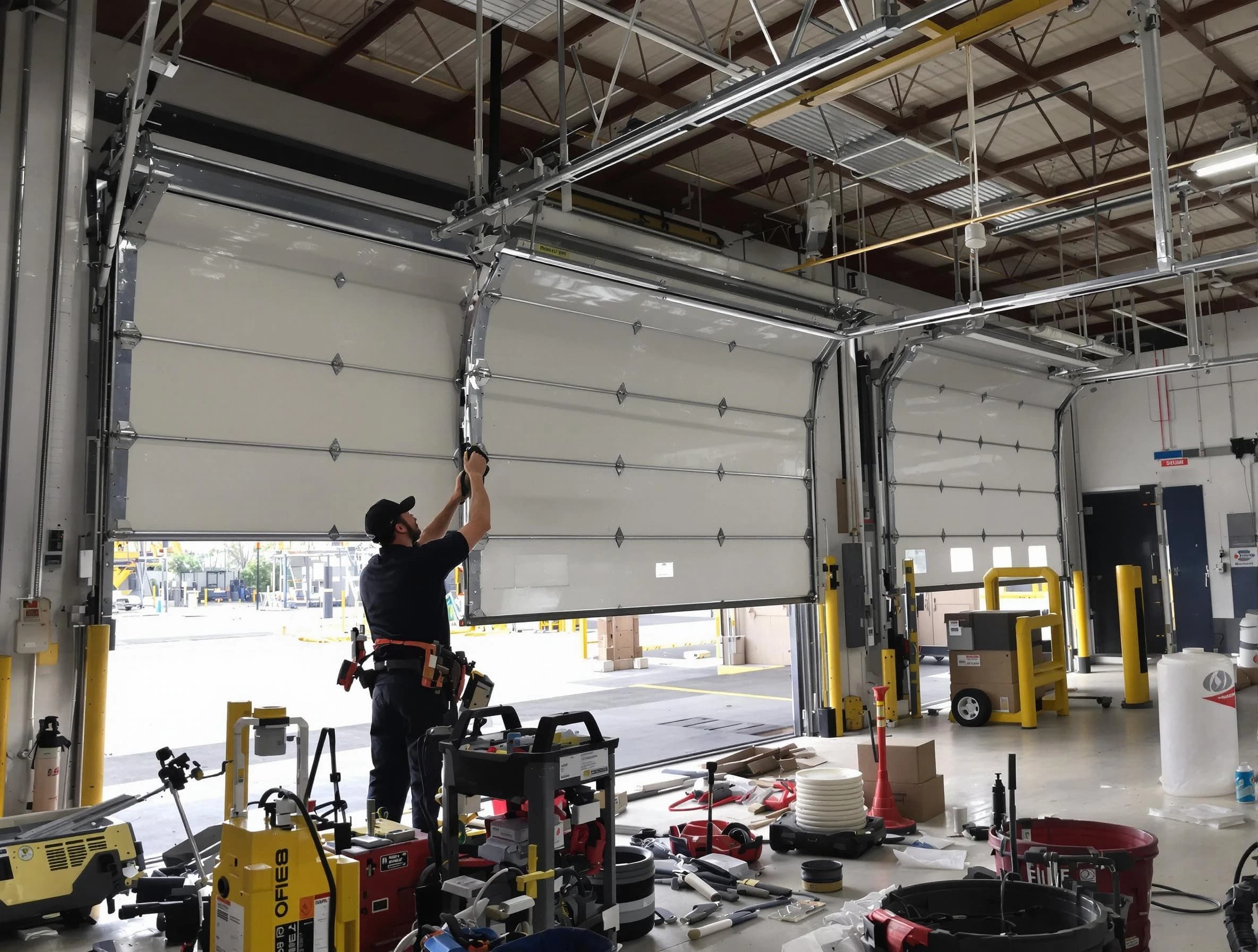 Lithia Springs Garage Door Repair technician performing commercial garage door repair in Lithia Springs
