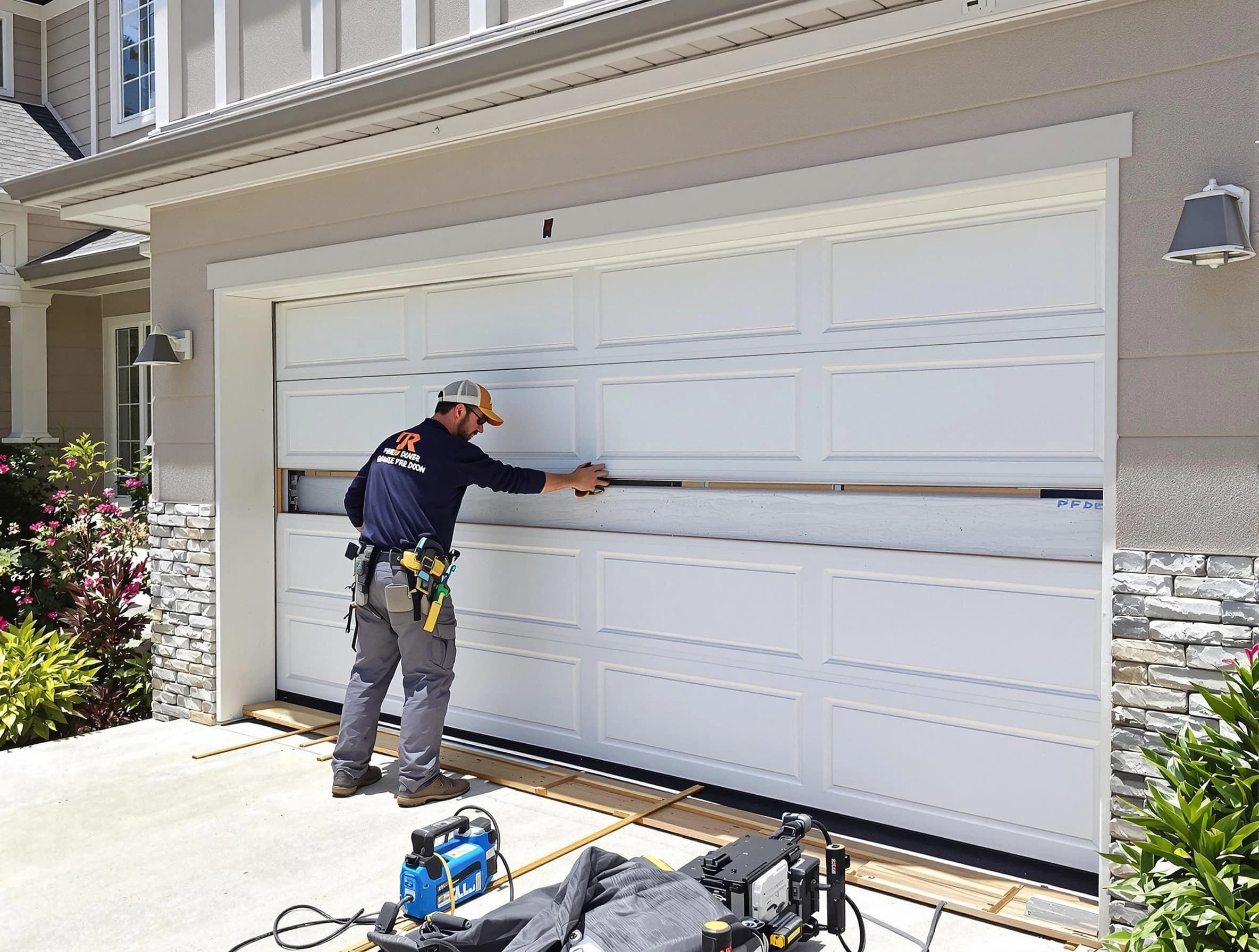 Lithia Springs Garage Door Repair team performing complete garage door replacement at Lithia Springs residence