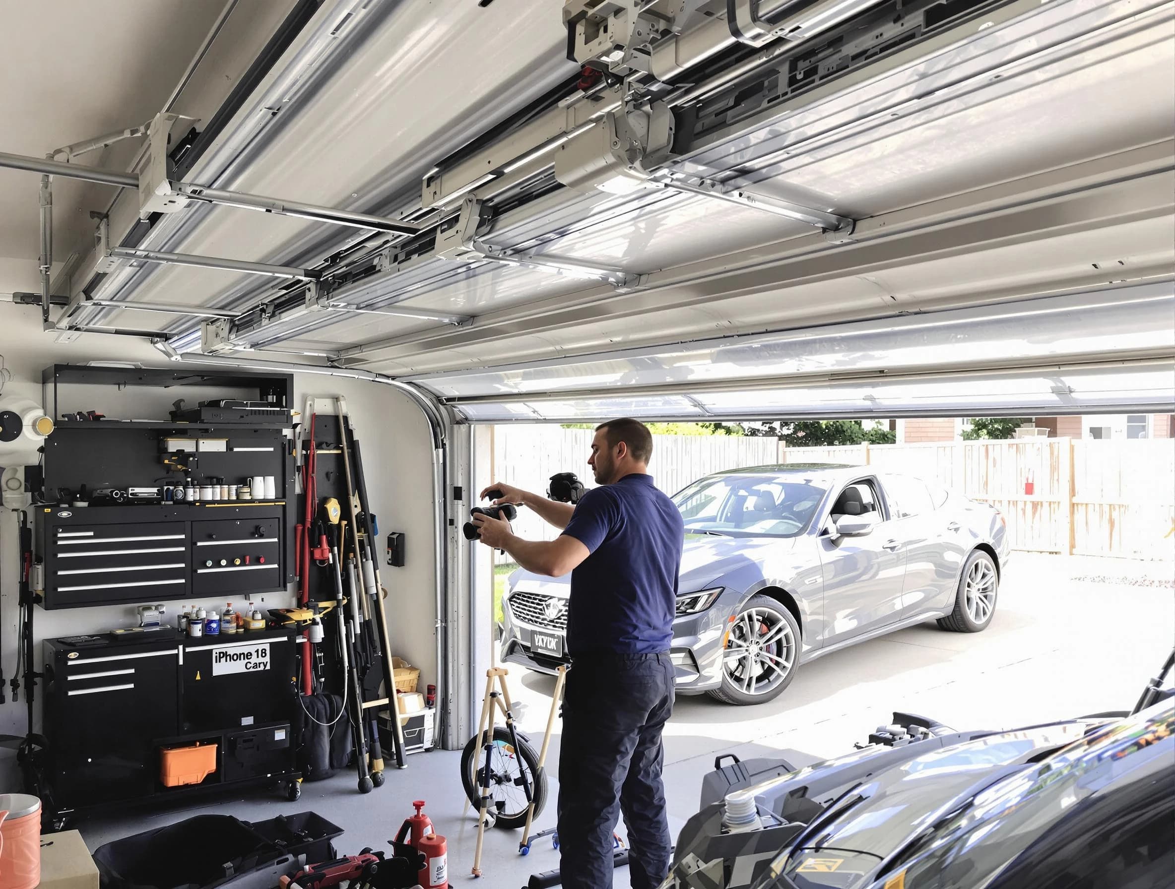 Lithia Springs Garage Door Repair technician fixing noisy garage door in Lithia Springs