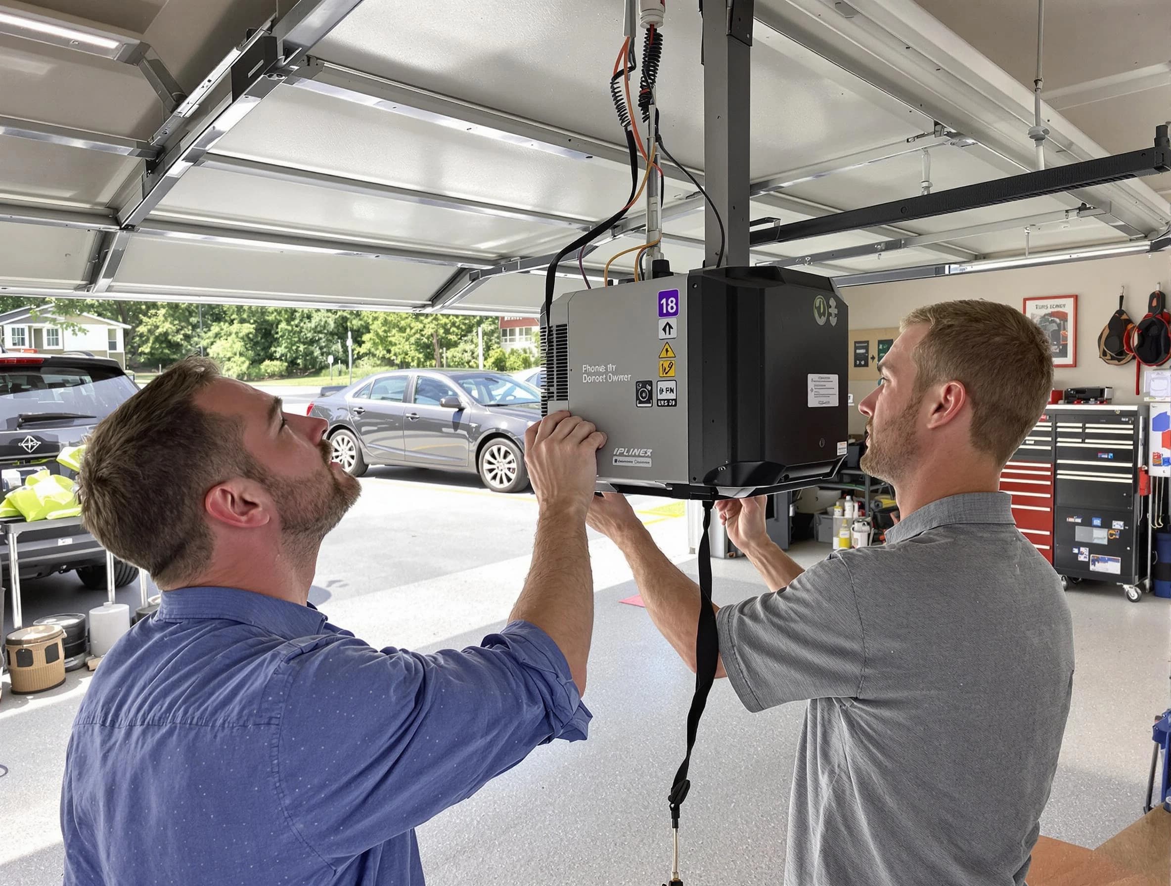 Lithia Springs Garage Door Repair technician installing garage door opener in Lithia Springs