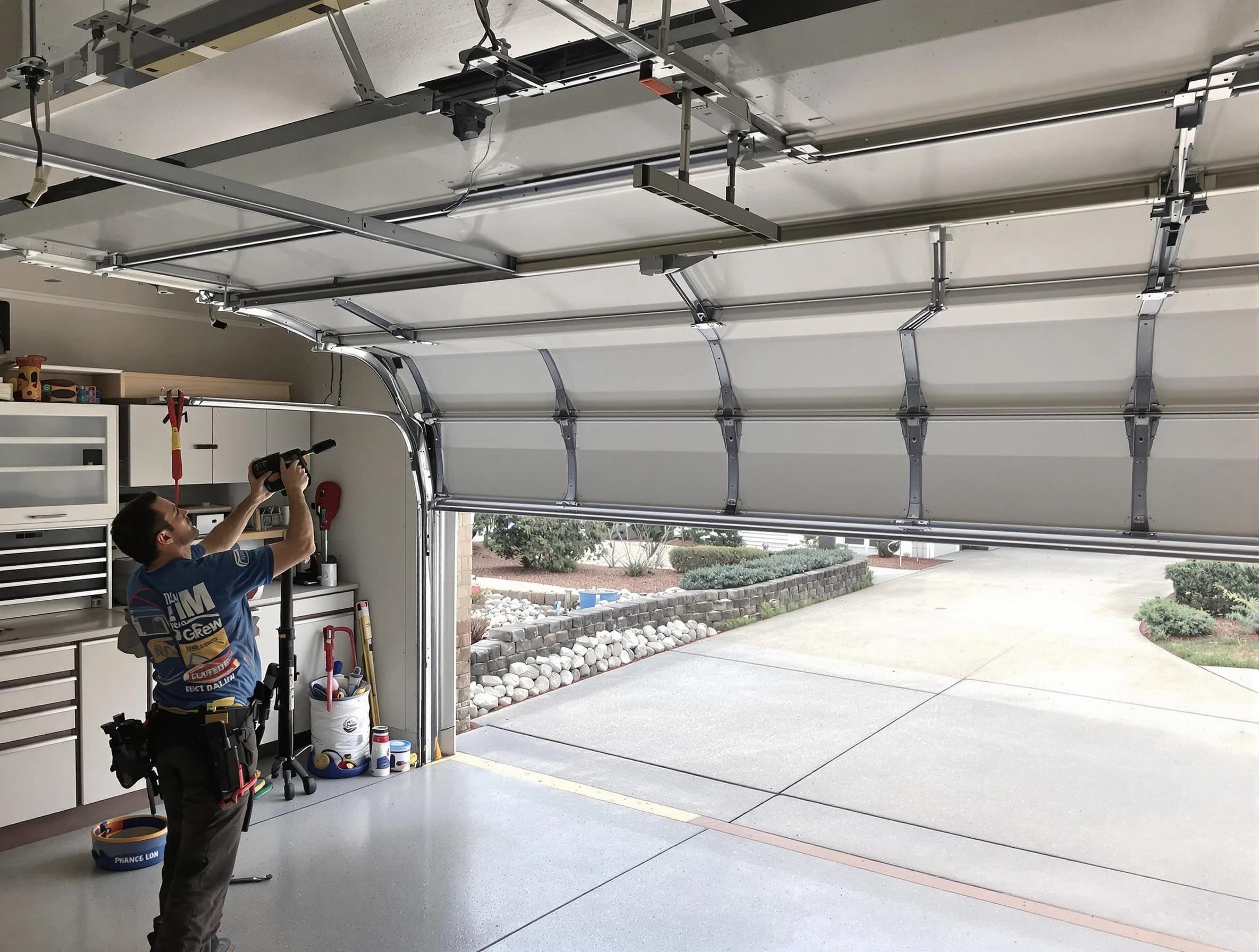 Garage door track repair service by Lithia Springs Garage Door Repair in Lithia Springs