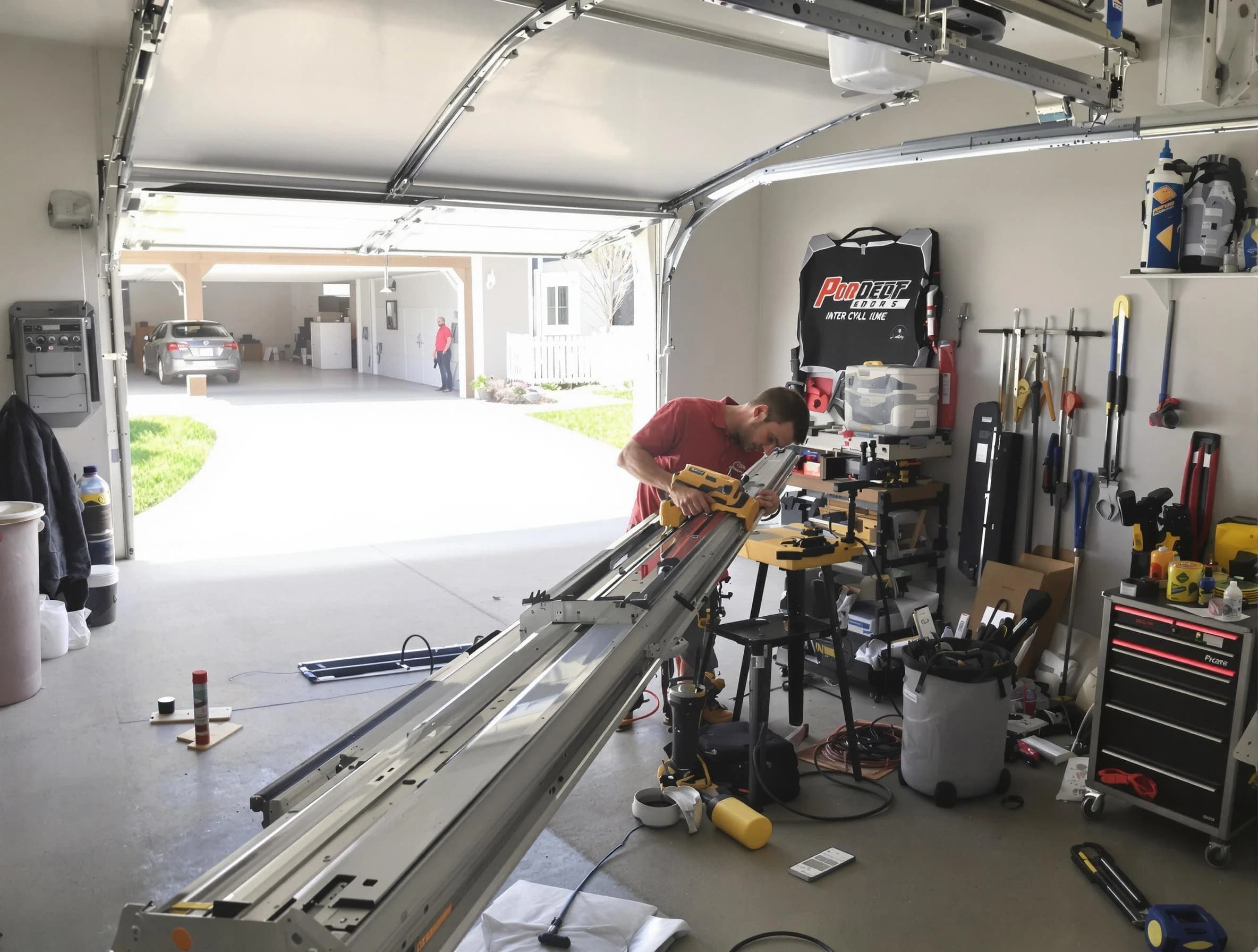 Lithia Springs Garage Door Repair expert performing track repair in Lithia Springs