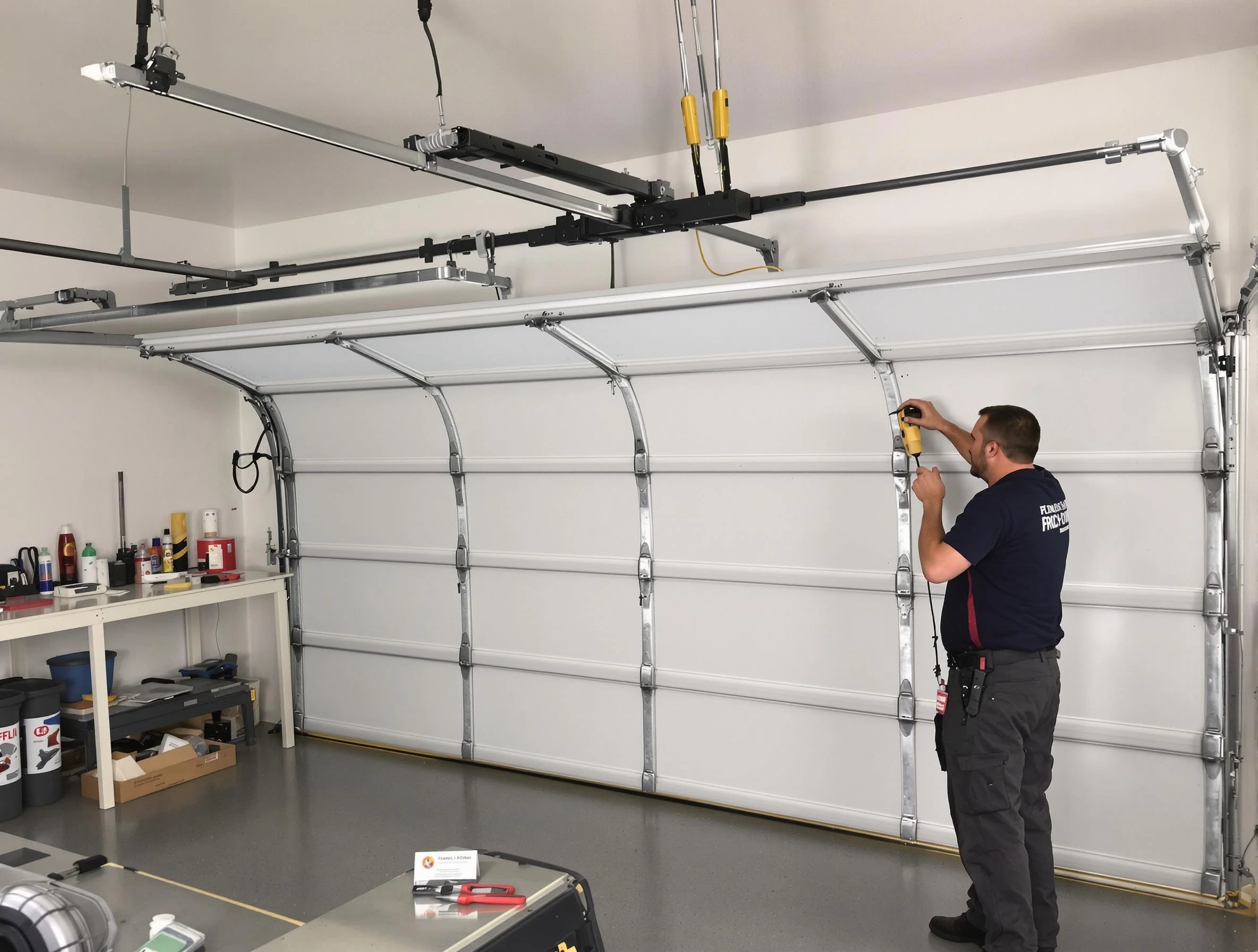 Lithia Springs Garage Door Repair certified technician performing overhead door system repair in Lithia Springs