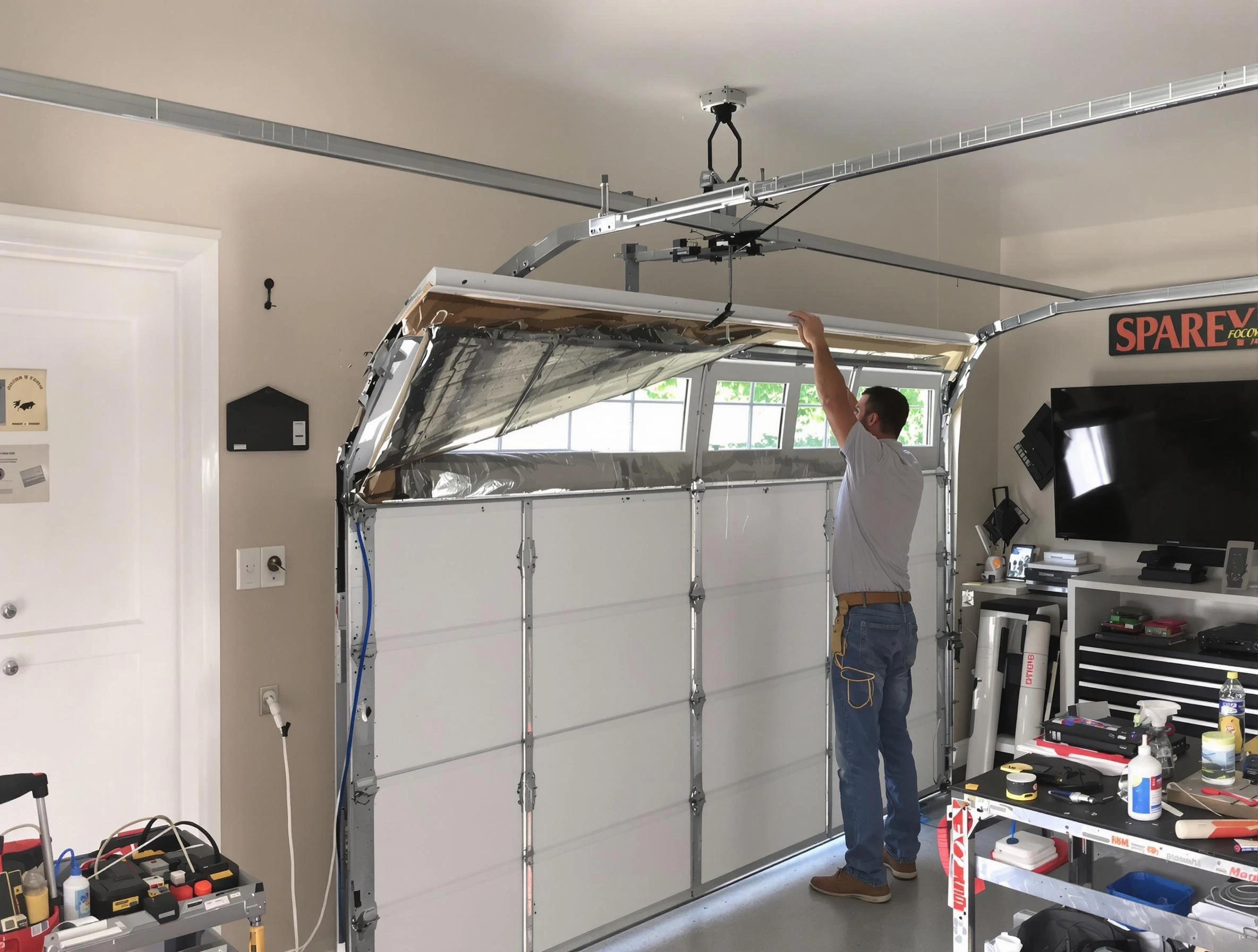 Garage door section replacement by Lithia Springs Garage Door Repair in Lithia Springs