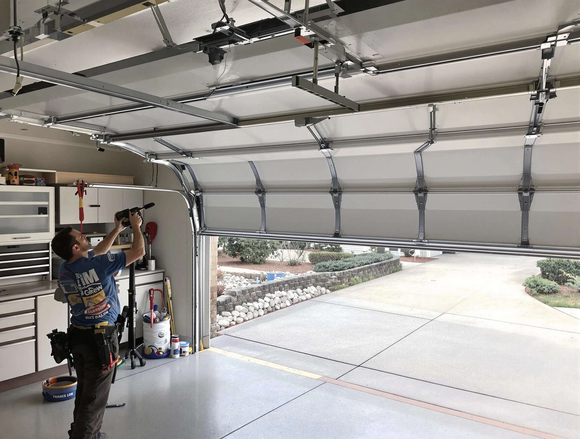 Garage door track repair service by Lithia Springs Garage Door Repair in Lithia Springs